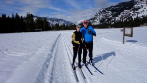 older cross-country skiers on Methow Valley trails